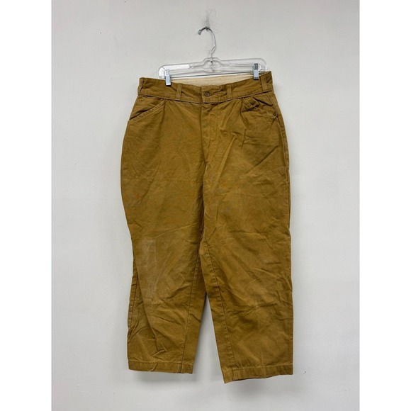 L.L. Bean Other - Vintage L.L. Bean Pants Mens 32x27 Brown Canvas Pleated Tapered Khakis Relaxed